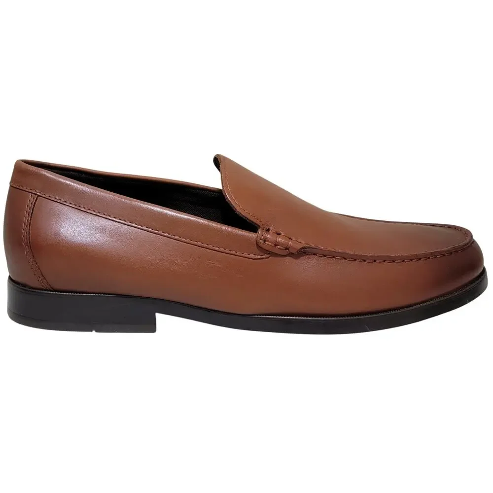 Rockport Men Whitley Slip On Moc Toe Loafers Size US 10W Dark Natural Leather